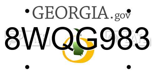 8WQG983 Georgia License Plate