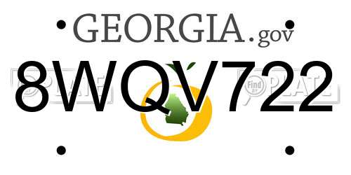 8WQV722 Georgia License Plate