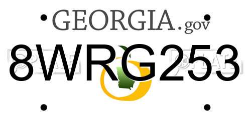 8WRG253 Georgia License Plate