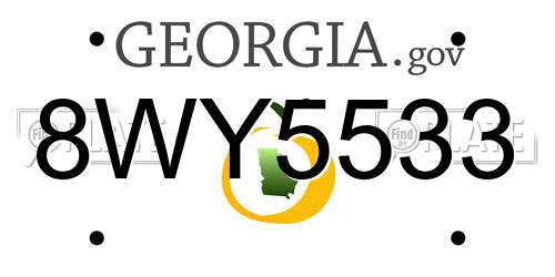 8WY5533 Georgia License Plate