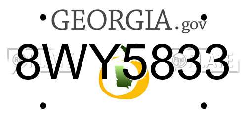 8WY5833 Georgia License Plate