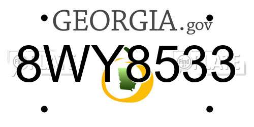 8WY8533 Georgia License Plate