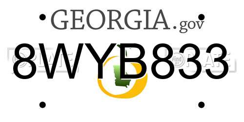 8WYB833 Georgia License Plate