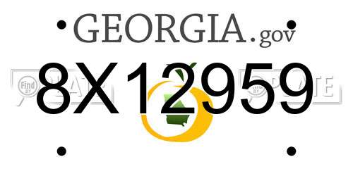 8X12959 Georgia License Plate