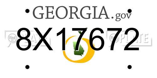 8X17672 Georgia License Plate