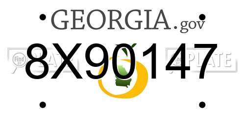 8X90147 Georgia License Plate