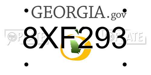 8XF293 Georgia License Plate