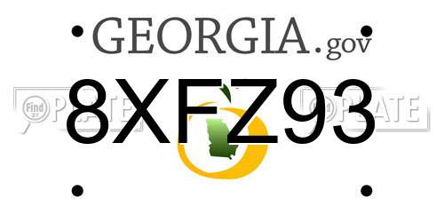 8XFZ93 Georgia License Plate