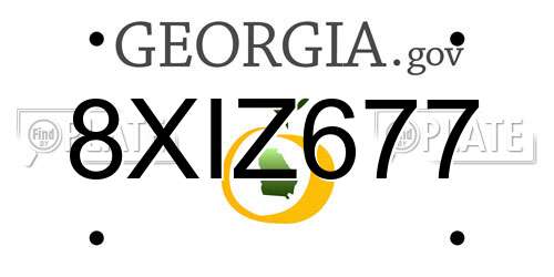 8XIZ677 Georgia License Plate