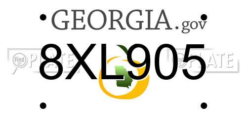 8XL905 Georgia License Plate