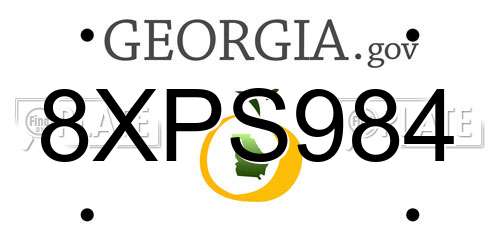 8XPS984 Georgia License Plate