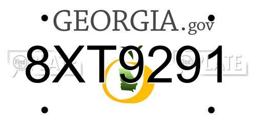 8XT9291 Georgia License Plate