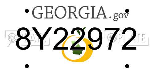 8Y22972 Georgia License Plate