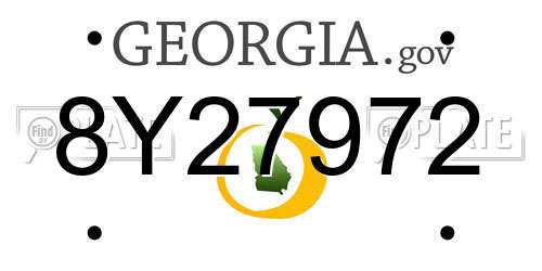 8Y27972 Georgia License Plate