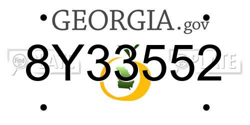 8Y33552 Georgia License Plate