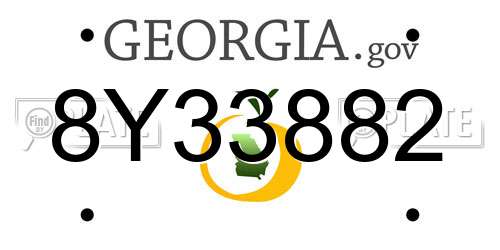 8Y33882 Georgia License Plate