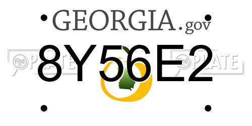 8Y56E2 Georgia License Plate