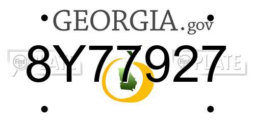 8Y77927 Georgia License Plate