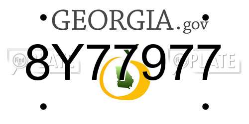 8Y77977 Georgia License Plate