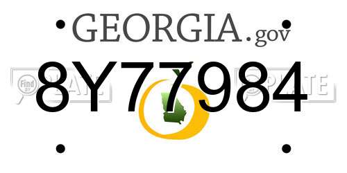 8Y77984 Georgia License Plate