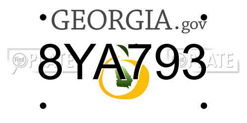 8YA793 Georgia License Plate