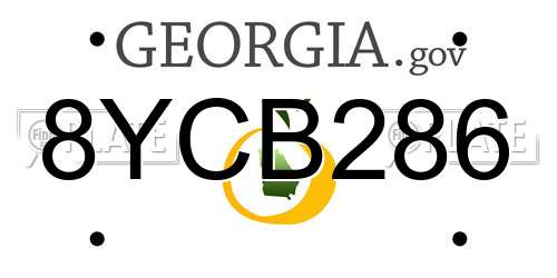 8YCB286 Georgia License Plate