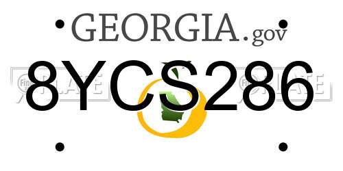 8YCS286 Georgia License Plate