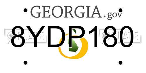 8YDP180 Georgia License Plate