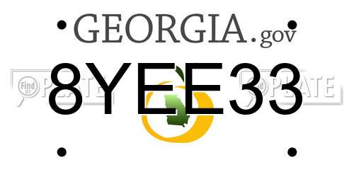 8YEE33 Georgia License Plate