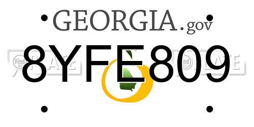 8YFE809 Georgia License Plate