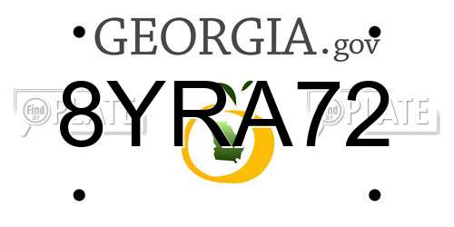8YRA72 Georgia License Plate