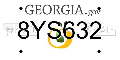 8YS632 Georgia License Plate