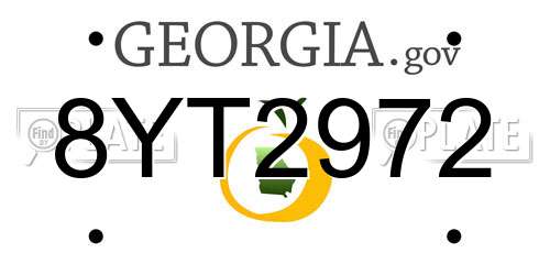 8YT2972 Georgia License Plate