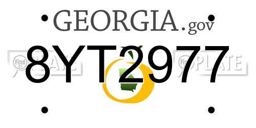 8YT2977 Georgia License Plate