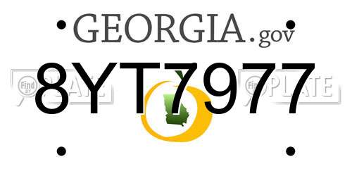 8YT7977 Georgia License Plate