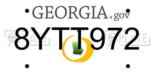 8YTT972 Georgia License Plate