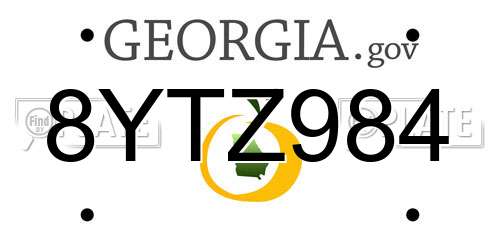 8YTZ984 Georgia License Plate