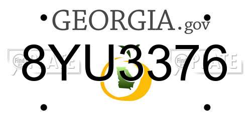 8YU3376 Georgia License Plate