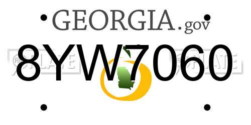 8YW7060 Georgia License Plate