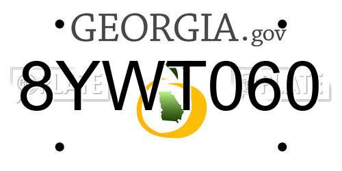 8YWT060 Georgia License Plate