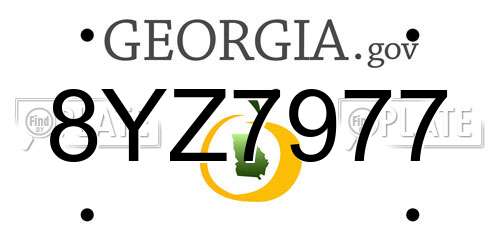8YZ7977 Georgia License Plate