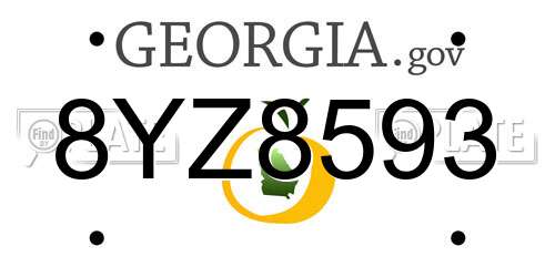 8YZ8593 Georgia License Plate