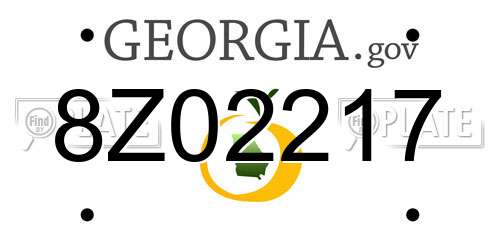 8Z02217 Georgia License Plate