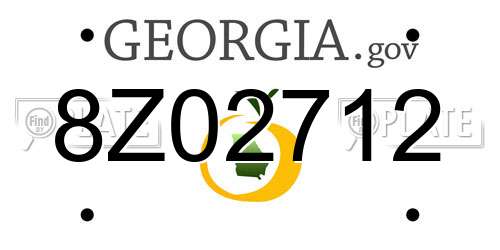 8Z02712 Georgia License Plate