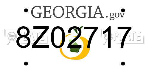 8Z02717 Georgia License Plate