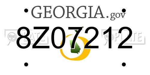 8Z07212 Georgia License Plate