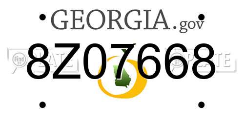 8Z07668 Georgia License Plate