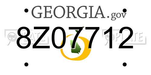 8Z07712 Georgia License Plate