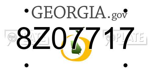 8Z07717 Georgia License Plate