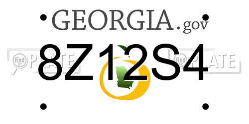 8Z12S4 Georgia License Plate